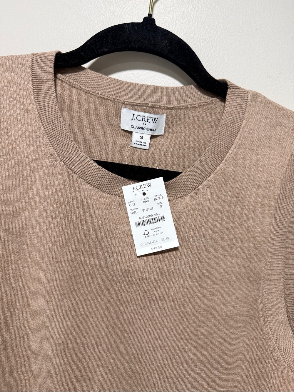 J.Crew Sleeveless Cashmere Blend Sweater Vest in Camel S - Picture 2 of 3